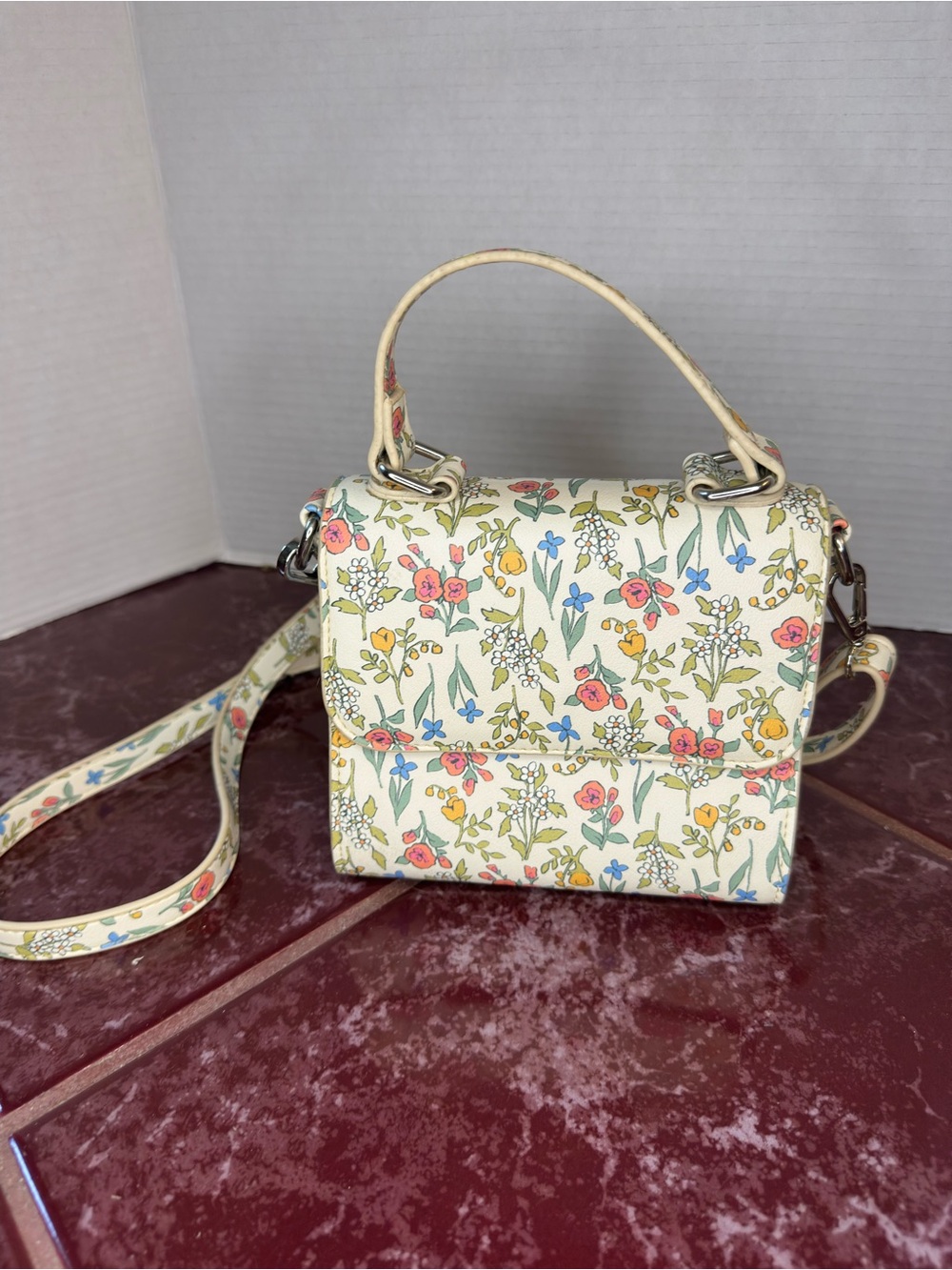 Cat & Jack Girls Floral Top-Handle Mini Crossbody Purse